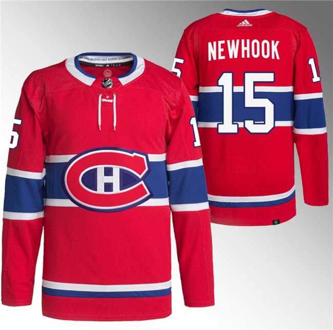 Mens Montreal Canadiens #15 Alex Newhook Red Stitched Jersey
